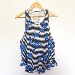 Kate Spade Athleisure Striped Hibiscus Tank
